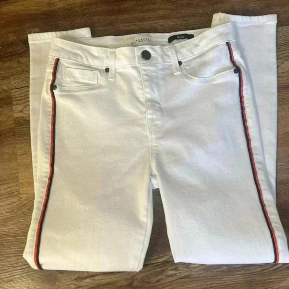 Parker Smith White Jeans with navy/orange trim. 28 skinny perfect condition. - Picture 10 of 15